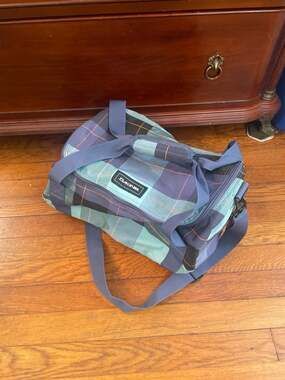 Dakine EQ Small 31L Duffle Bag Blue Plaid Travel Gym Bag